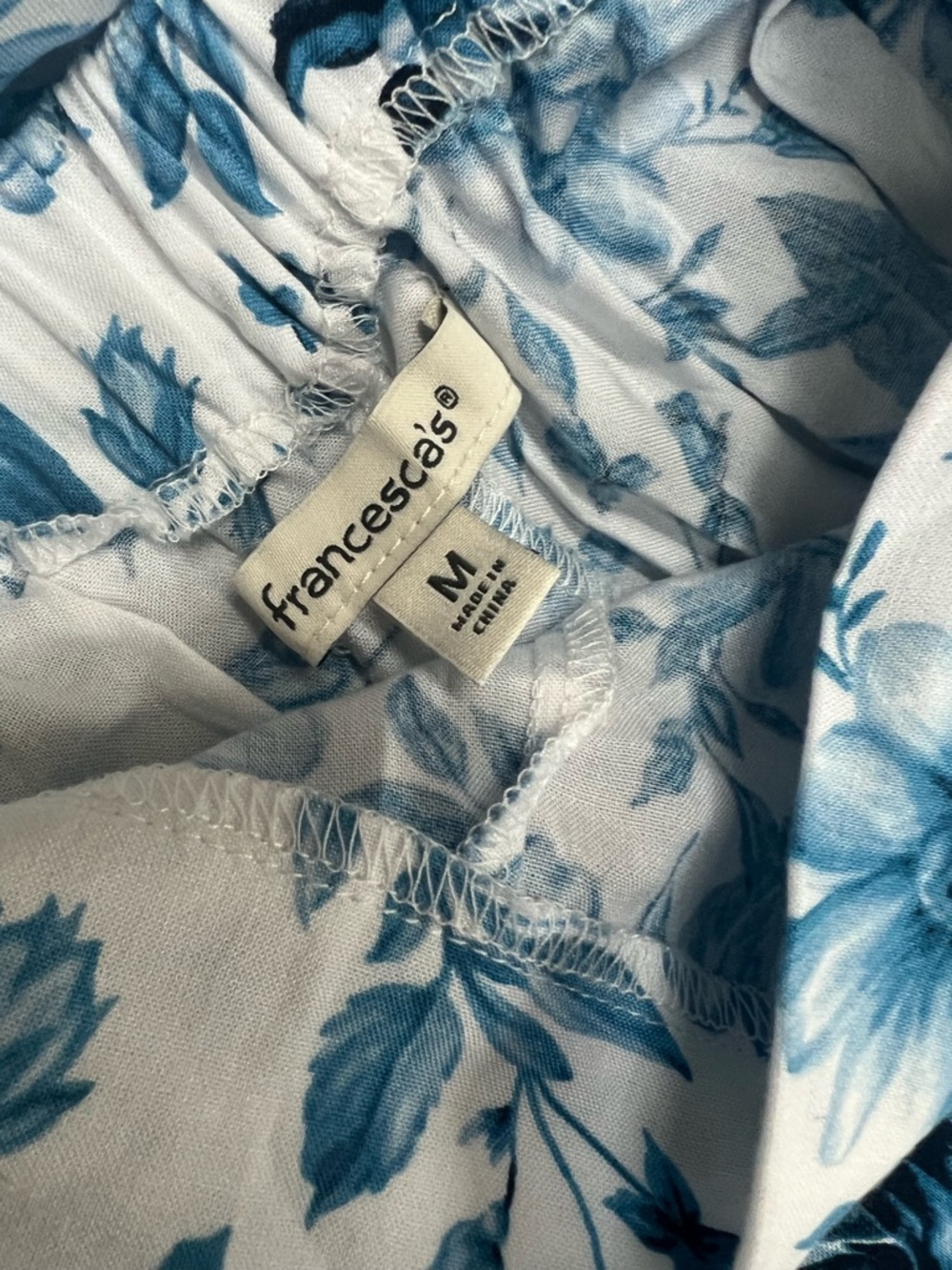 White & Blue Floral Pants - Picture 3 of 3